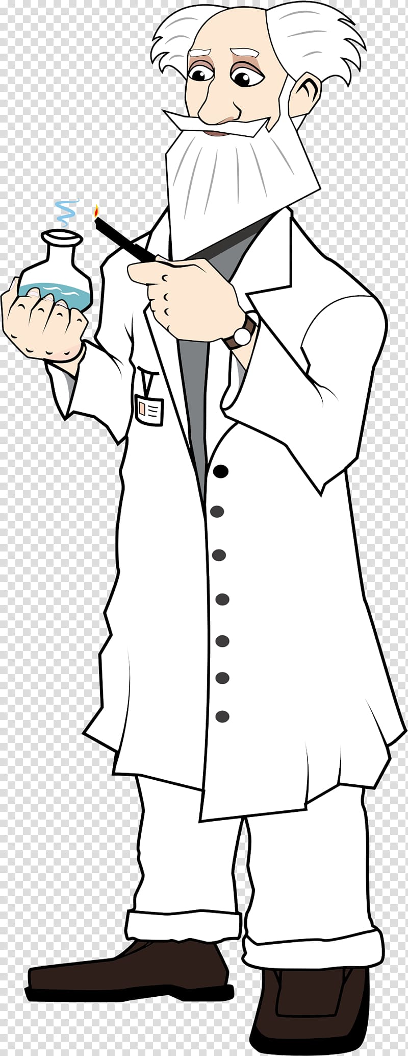 Drawing Character Line art , scientists do experiments transparent background PNG clipart