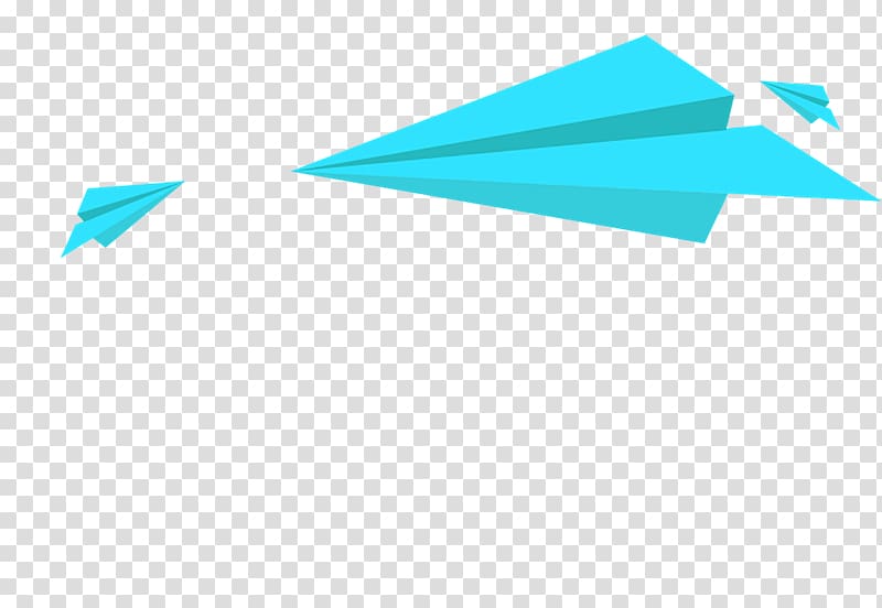 Paper plane Airplane Aircraft, Blue floating paper airplane transparent background PNG clipart