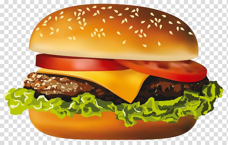 burger illustration, Hamburger Hot dog Fast food Cheeseburger Pizza, Hamburger transparent background PNG clipart
