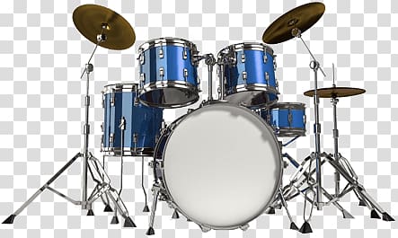 blue and white drum set, Drums Blue transparent background PNG clipart