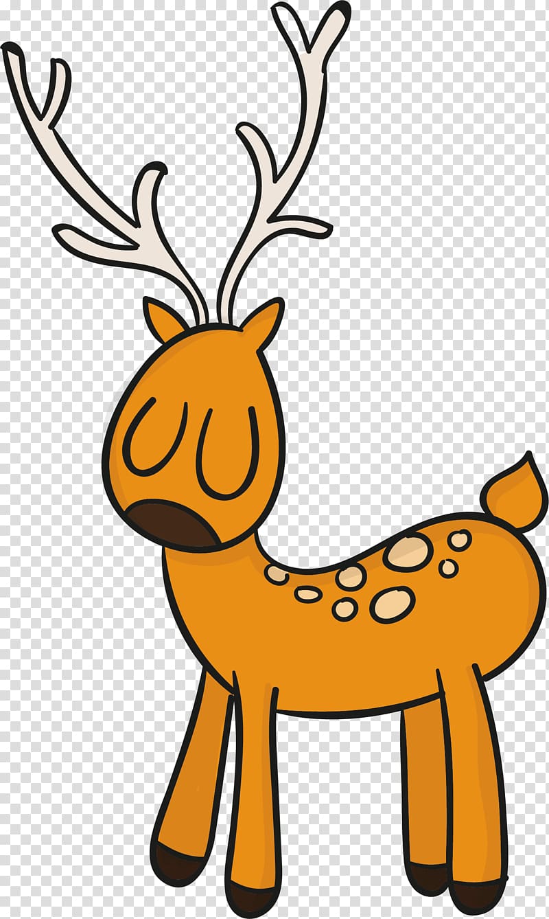 Drawing Cartoon Fox , hand-painted cute deer transparent background PNG clipart