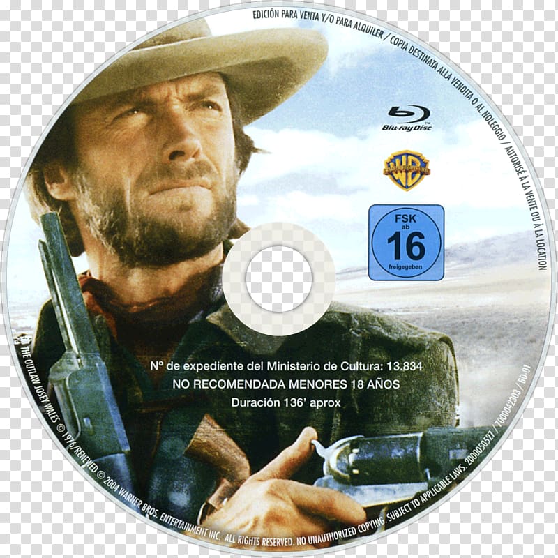 Clint Eastwood The Outlaw Josey Wales DVD Film director, dvd transparent background PNG clipart