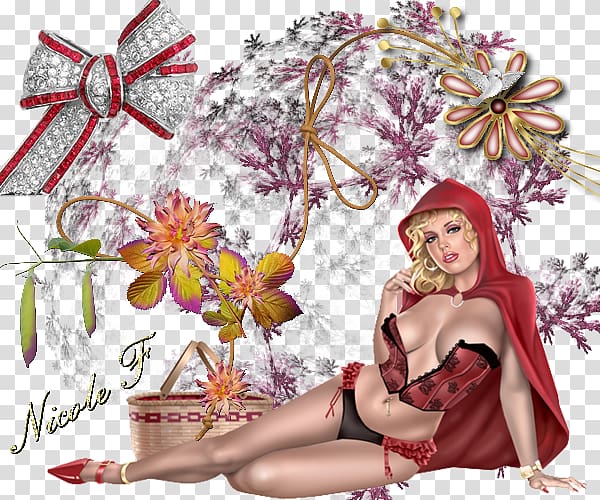 Little Red Riding Hood Art Flower Fairy, conjugal transparent background PNG clipart