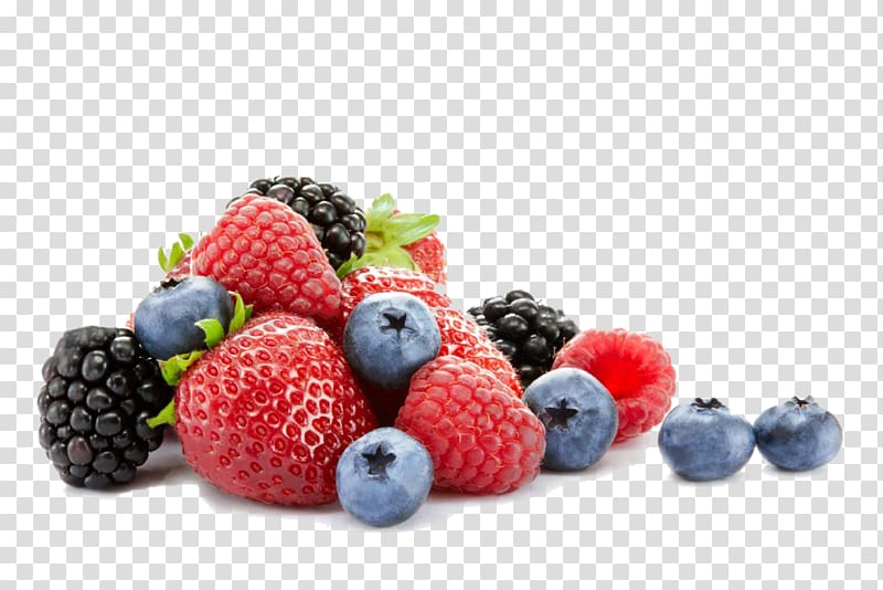 assorted berry fruits, Raspberry Strawberry Blueberry, berries transparent background PNG clipart