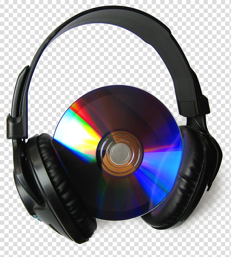 Headphones Compact disc Song Music Sound Recording and Reproduction, CD and headphones transparent background PNG clipart