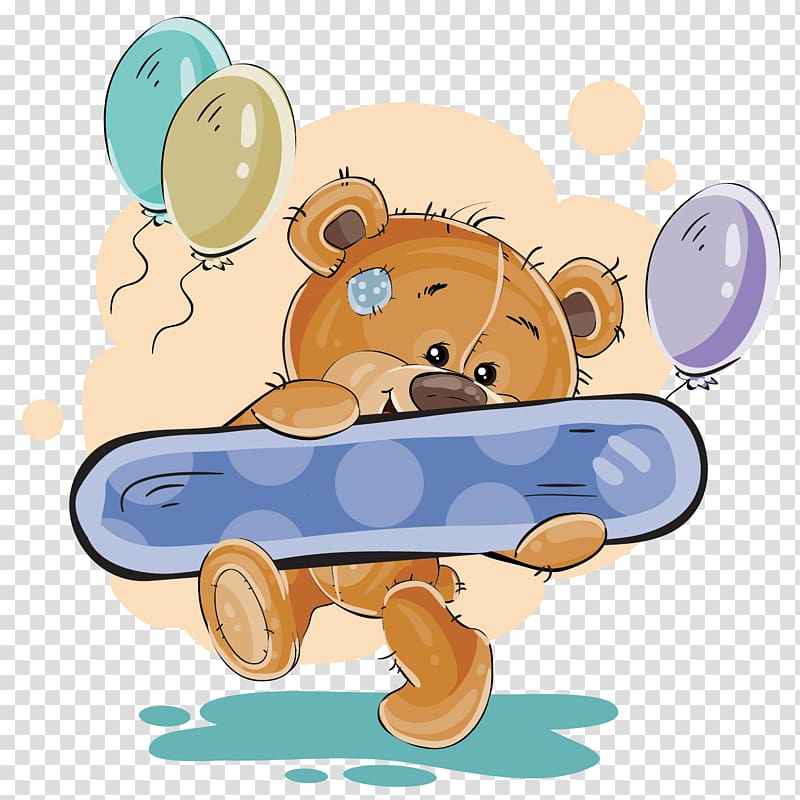 Number Drawing Set Illustration, cartoon bear minus transparent background PNG clipart