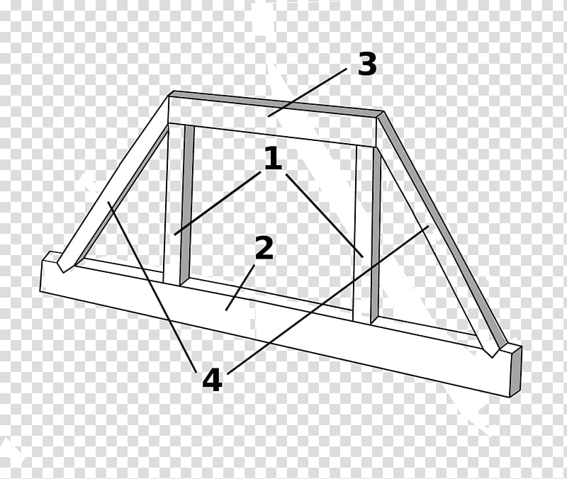 Queen post Timber roof truss King post, bridge transparent background PNG clipart