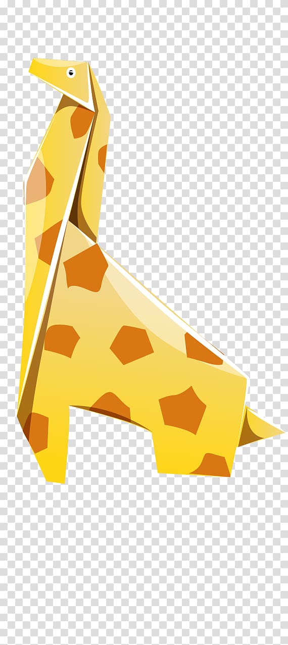 Paper Northern giraffe Crane Origami, Cartoon Giraffe transparent background PNG clipart