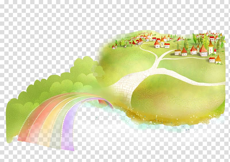 Graphic design Cartoon, Road painted cartoon houses transparent background PNG clipart