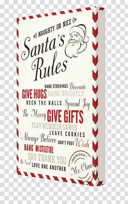 Santa Claus Santa Rules Canvas Gift Collage, ink landscape material transparent background PNG clipart