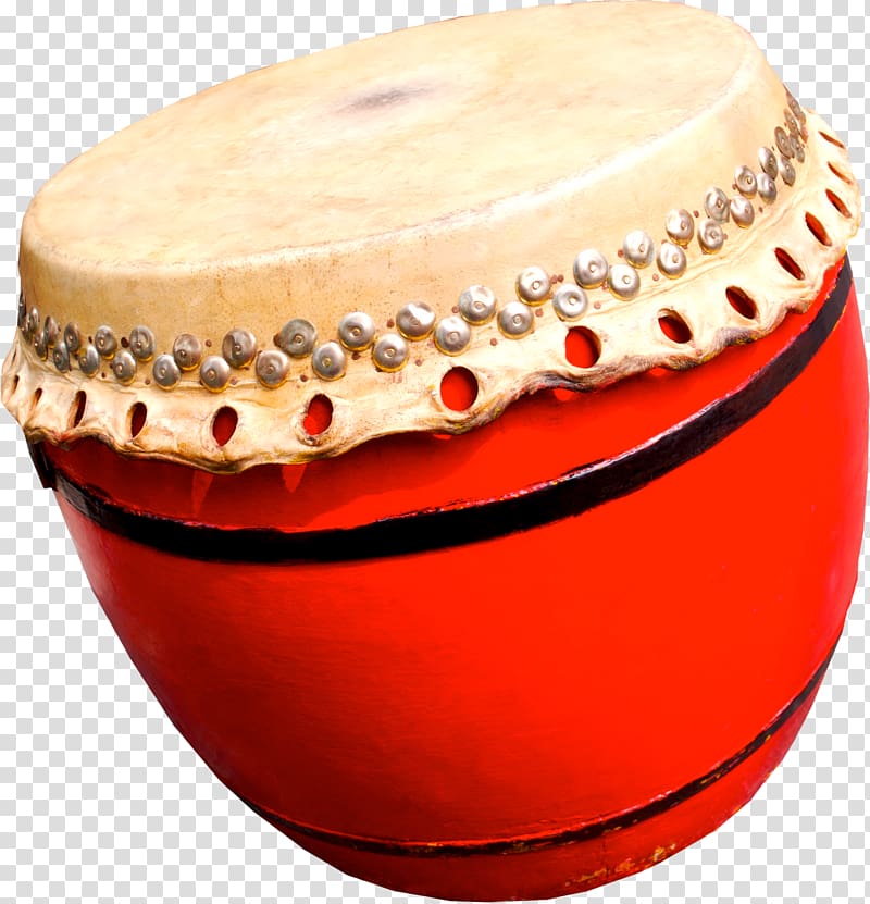 China Drum Musical instrument Percussion, Red Drum transparent background PNG clipart