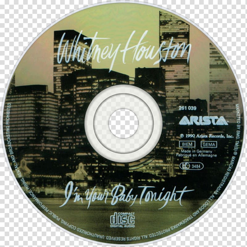 Compact disc I\'m Your Baby Tonight Music Album Whitney Houston, baby songs transparent background PNG clipart