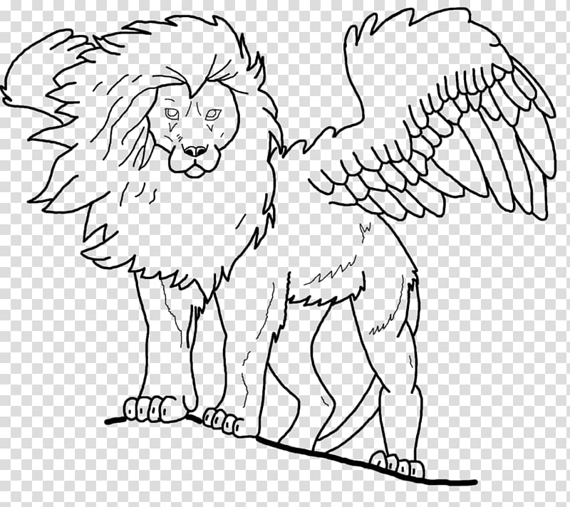 Winged lion Felidae Drawing , lion transparent background PNG clipart
