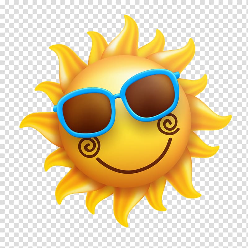 cute sun cartoon with sunglasses