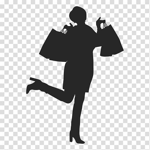 Silhouette Mystery shopping Woman, Silhouette transparent background PNG clipart