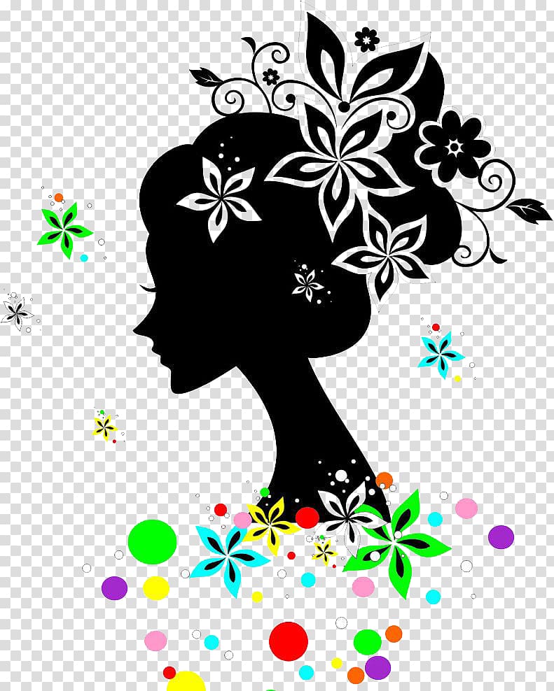 International Womens Day March 8 Happiness Woman, Flower pattern girl avatar transparent background PNG clipart