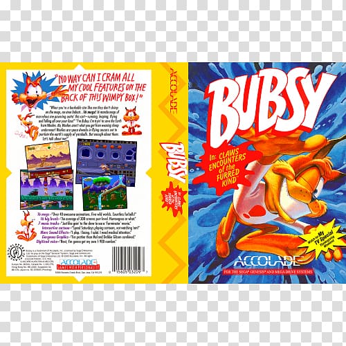 Bubsy in Claws Encounters of the Furred Kind Bubsy 2 Bubsy: The Woolies Strike Back Super Nintendo Entertainment System Mega Drive, Bubsy In Claws Encounters Of The Furred Kind transparent background PNG clipart