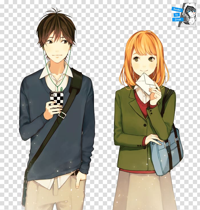 Orange Anime Shōjo manga Kakeru Naruse, orange transparent background PNG clipart
