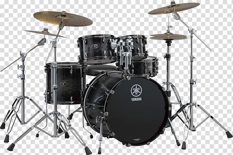 black and gray Yamaha drum set poster, Drums Bass drum Tom-tom drum Drum hardware Musical instrument, Drums Free transparent background PNG clipart