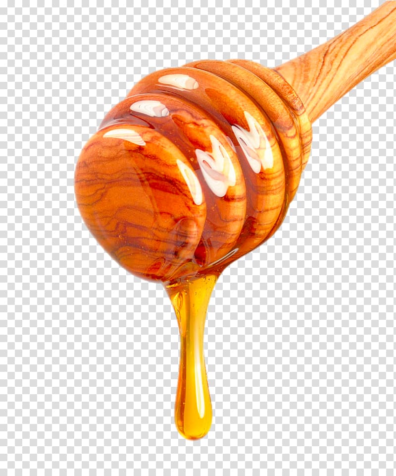 honey spoon with shoney, Honeycomb Balsamic vinegar , Creative Honey stick dripping honey transparent background PNG clipart