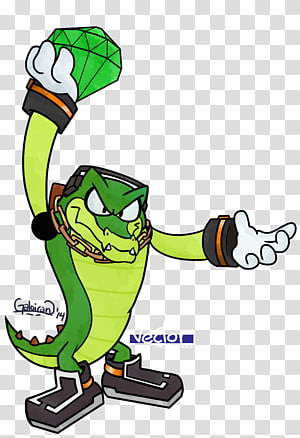 the Crocodile Espio the Chameleon Art Chaotix Detective Agency, emerald transparent background PNG clipart thumbnail