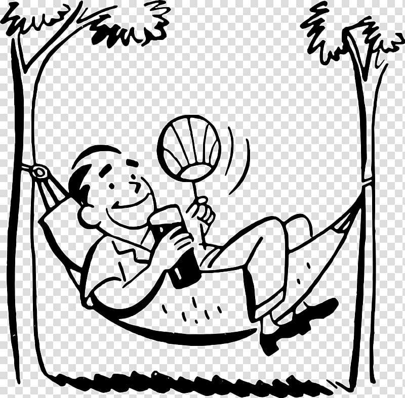 Hammock Relaxation , fat man transparent background PNG clipart