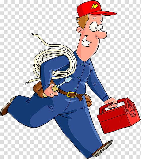 Electrician Cartoon, electrician transparent background PNG clipart