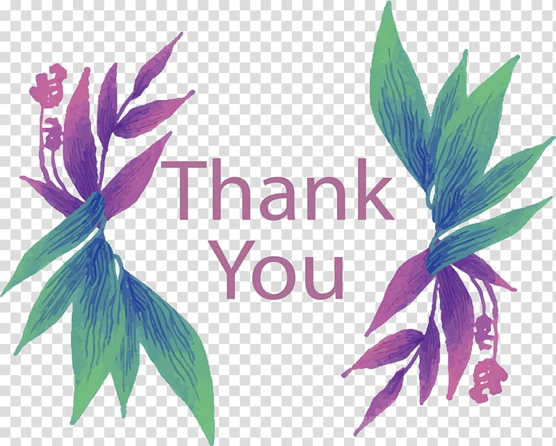 purple and green leaves with thank you note illustration, Euclidean Leaf, The green leaves border, thank you transparent background PNG clipart
