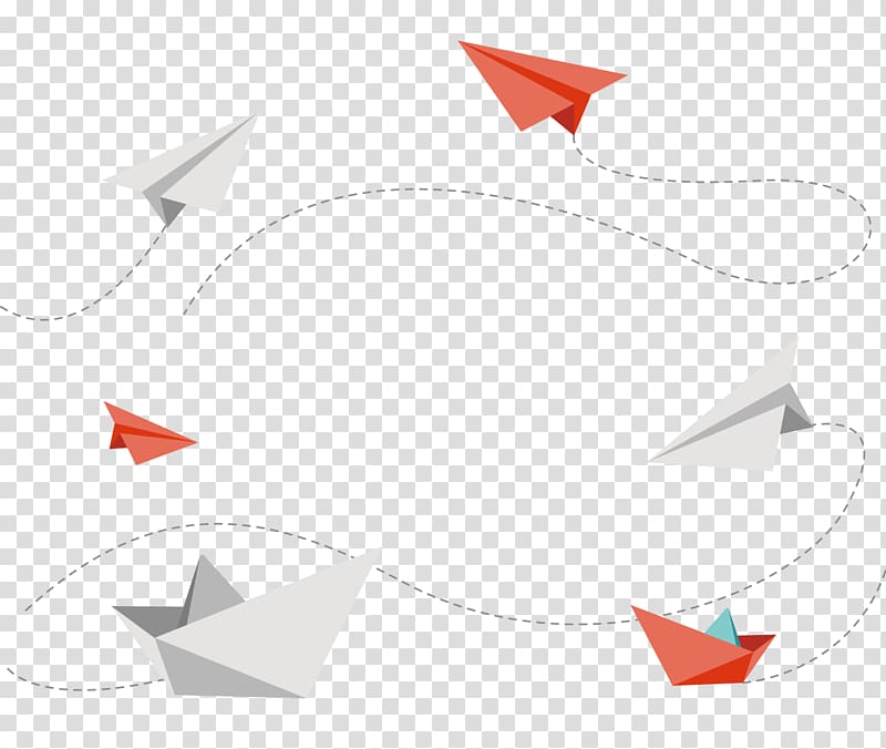 three white and three red paper planes, Paper plane Airplane Aircraft, Cartoon paper airplane transparent background PNG clipart