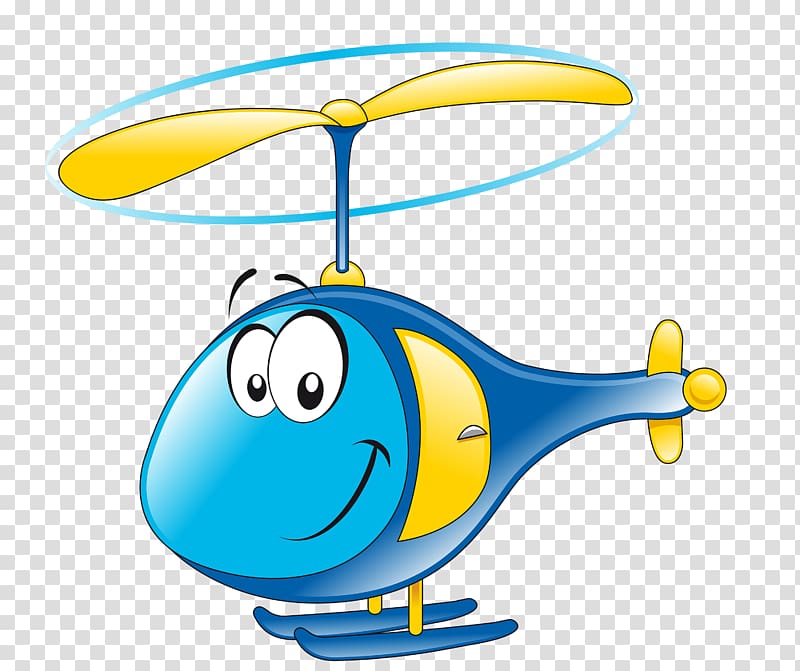 blue and yellow helicopter character , Air Transportation Cartoon Train, Helicopter transparent background PNG clipart