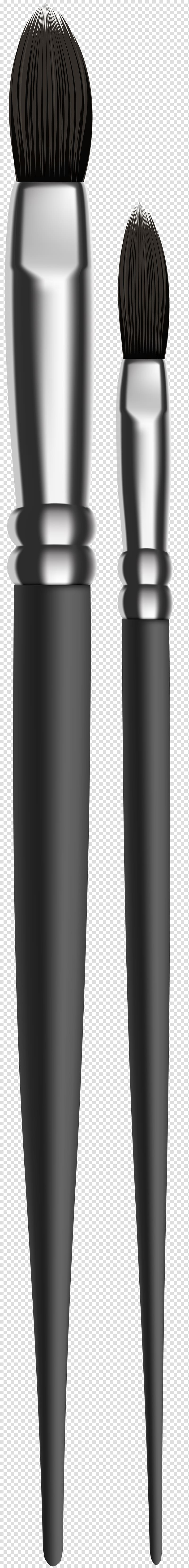 two black paint brushes illustration, Makeup brush, Paint Brushes transparent background PNG clipart