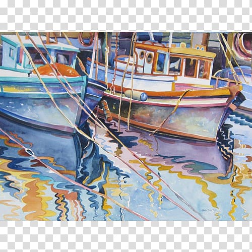 Watercolor painting Fishing vessel Fishermans Wharf, watercolor autumn transparent background PNG clipart