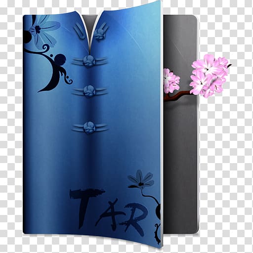 blue book, blue flower, Compressed Tar transparent background PNG clipart