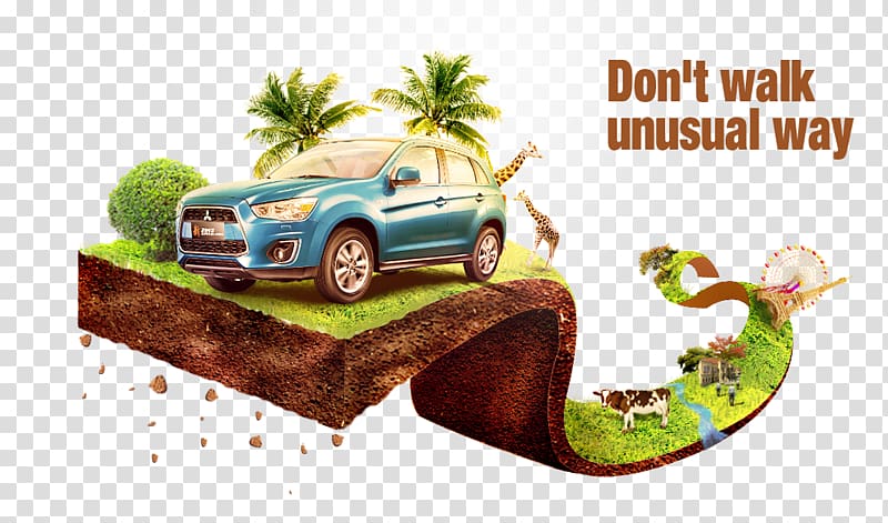Car Advertising Creativity, Creative advertising design automobile road suspension transparent background PNG clipart