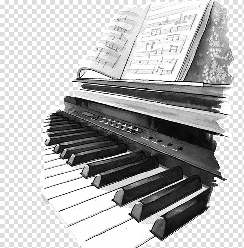 Digital piano Electric piano Drawing Art, piano transparent background PNG clipart