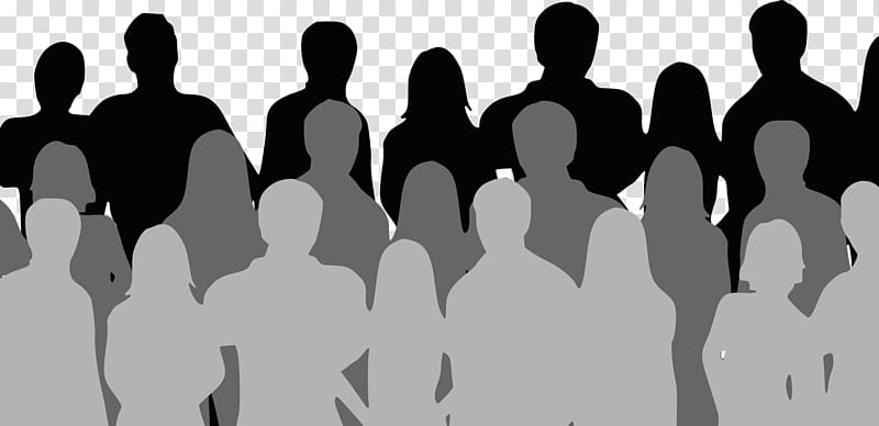 group of person illustration, Social media Audience Crowd Silhouette , crowd transparent background PNG clipart