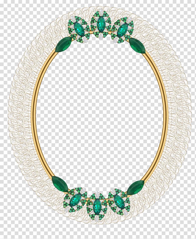 Emerald Brooch Necklace Body Jewellery, european-style frame transparent background PNG clipart