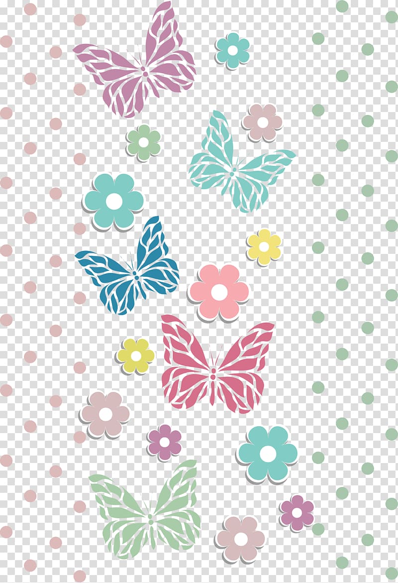 blue, green, and yellow flowers and butterflies , Wedding invitation, Colorful butterfly transparent background PNG clipart