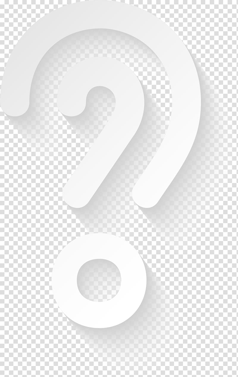 white question mark , Brand Black and white, 3D convolution question mark transparent background PNG clipart