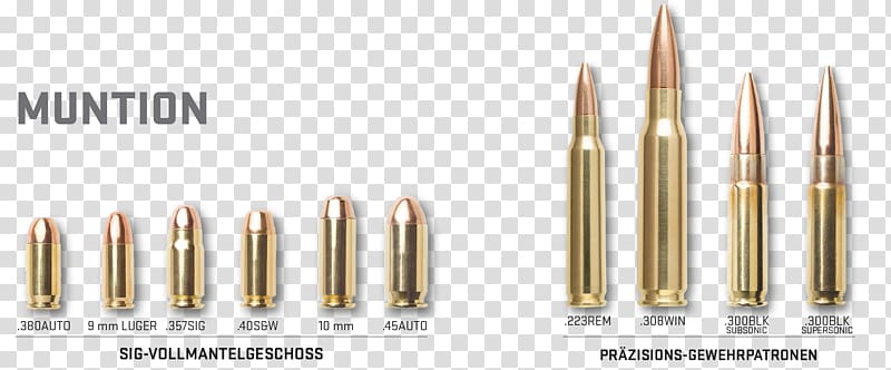 Full metal jacket bullet Cartridge Ammunition .357 SIG, ammunition transparent background PNG clipart