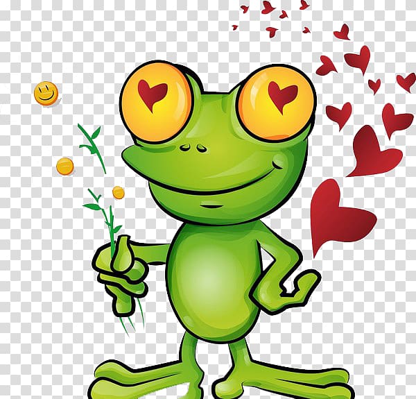 The Frog Prince Cartoon Illustration, Love frogs transparent background PNG clipart