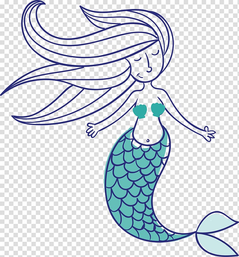Euclidean Mermaid Mythology Icon, Cartoon mermaid design transparent background PNG clipart