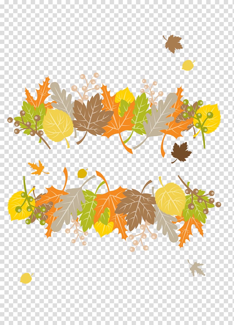 Autumn Euclidean Leaf, Hand painted autumn leaves transparent background PNG clipart