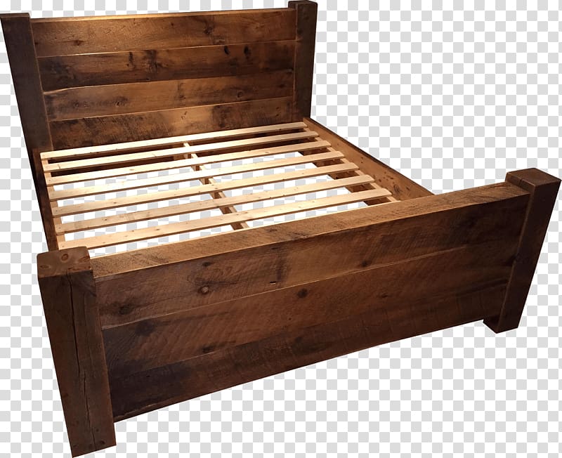 Bed frame Reclaimed lumber Platform bed Furniture, bed transparent background PNG clipart