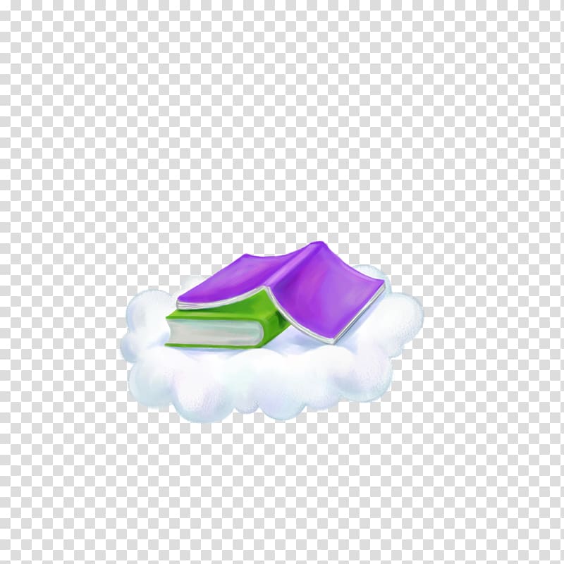 Book Cloud Purple Apple, Books on clouds transparent background PNG clipart