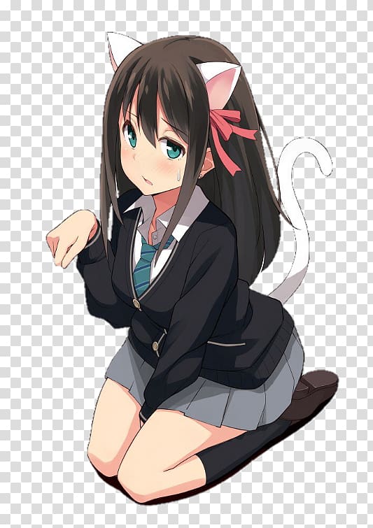 An Anime Girl Of Dark Hair And Long Black Hair Background, Anime