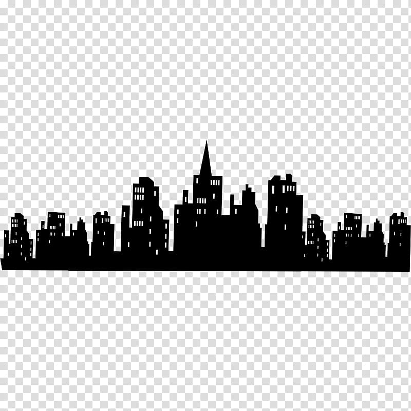 Batman Gotham City Skyline Bat-Signal Wall decal, batman transparent  background PNG clipart | HiClipart