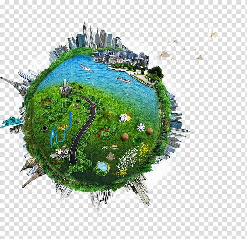 small world illustration, Industry Energy conservation Company Manufacturing, Energy saving Green Earth transparent background PNG clipart