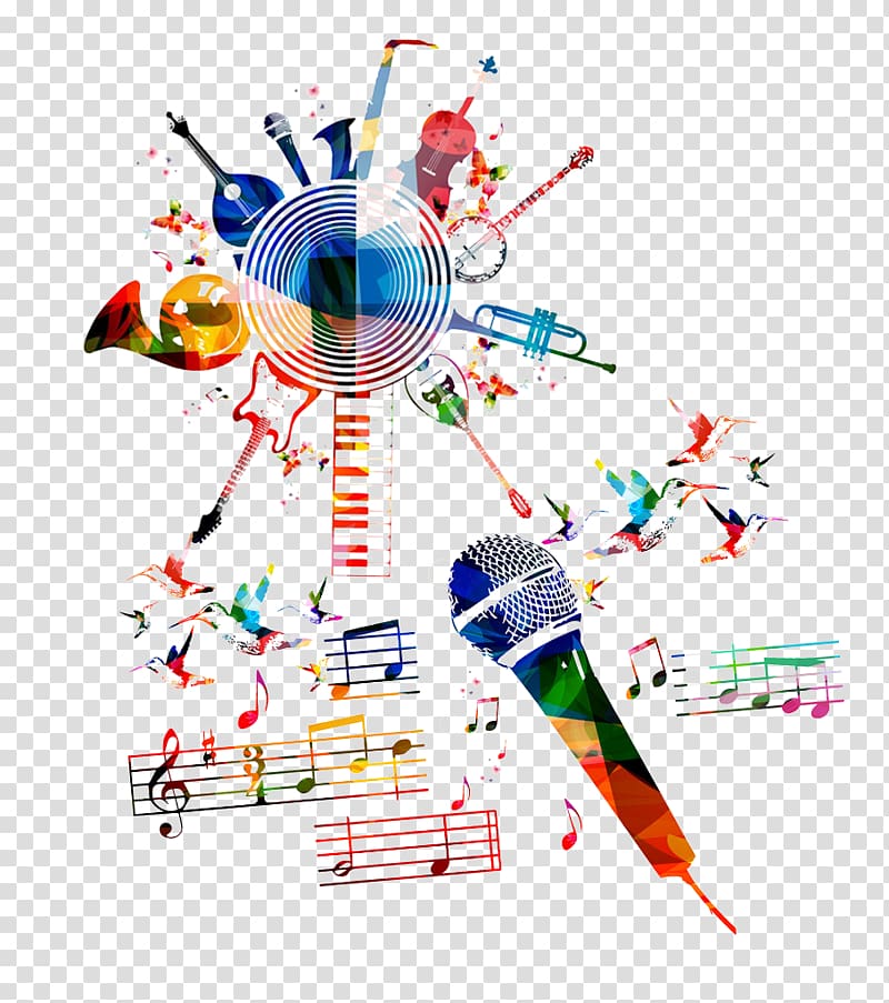 instruments and musical notes illustration, Musical instrument Illustration, Music dancing transparent background PNG clipart