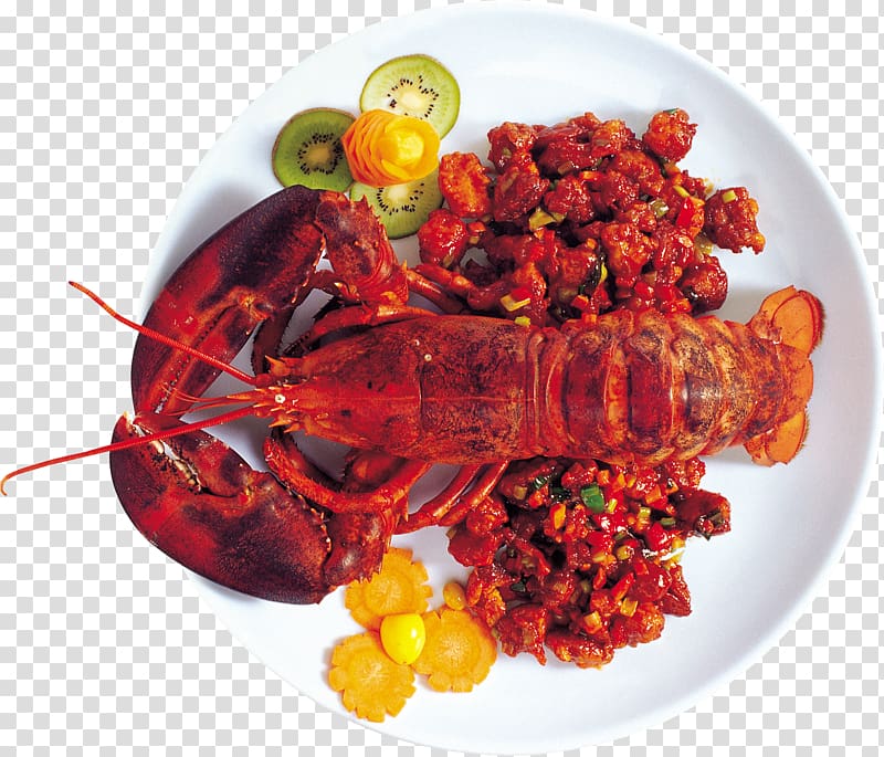 Seafood Beer Crayfish as food Lobster Pearl barley kasha, Delicious lobster transparent background PNG clipart